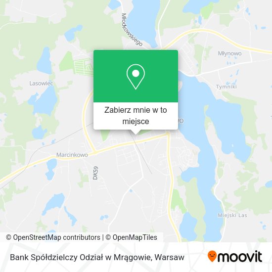 Mapa Bank Spółdzielczy Odział w Mrągowie