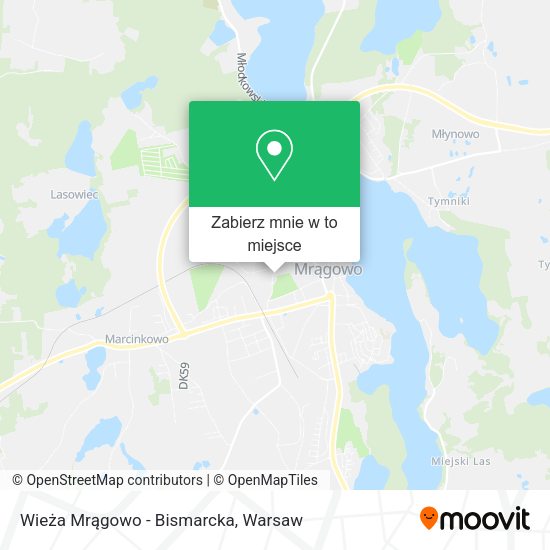 Mapa Wieża Mrągowo - Bismarcka