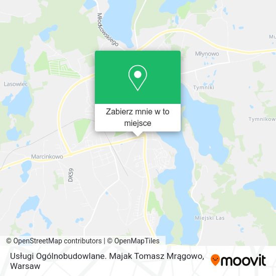 Mapa Usługi Ogólnobudowlane. Majak Tomasz Mrągowo