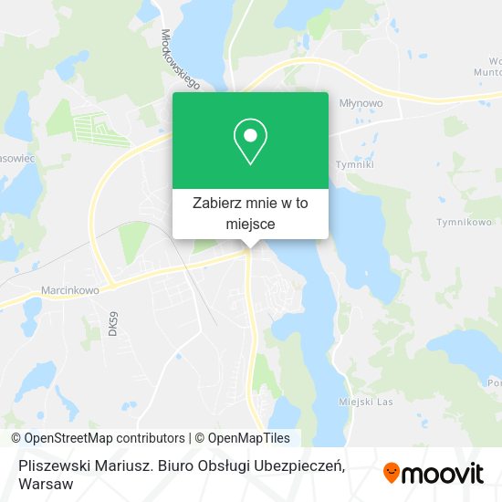 Mapa Pliszewski Mariusz. Biuro Obsługi Ubezpieczeń