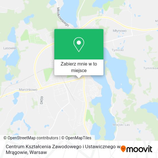 Mapa Centrum Kształcenia Zawodowego i Ustawicznego w Mrągowie