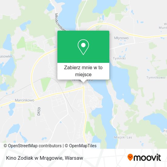 Mapa Kino Zodiak w Mrągowie