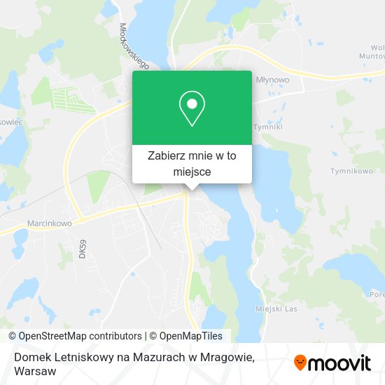 Mapa Domek Letniskowy na Mazurach w Mragowie