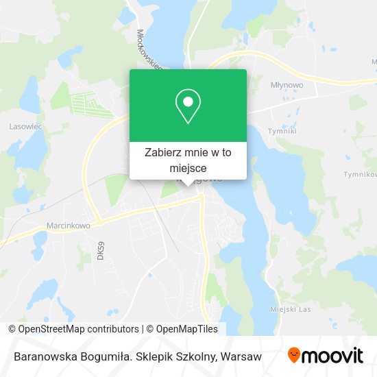 Mapa Baranowska Bogumiła. Sklepik Szkolny