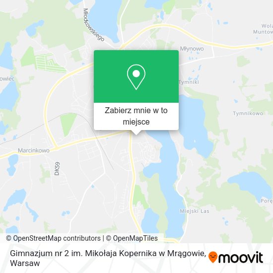 Mapa Gimnazjum nr 2 im. Mikołaja Kopernika w Mrągowie