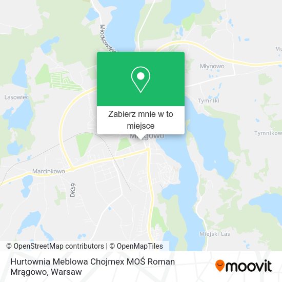 Mapa Hurtownia Meblowa Chojmex MOŚ Roman Mrągowo