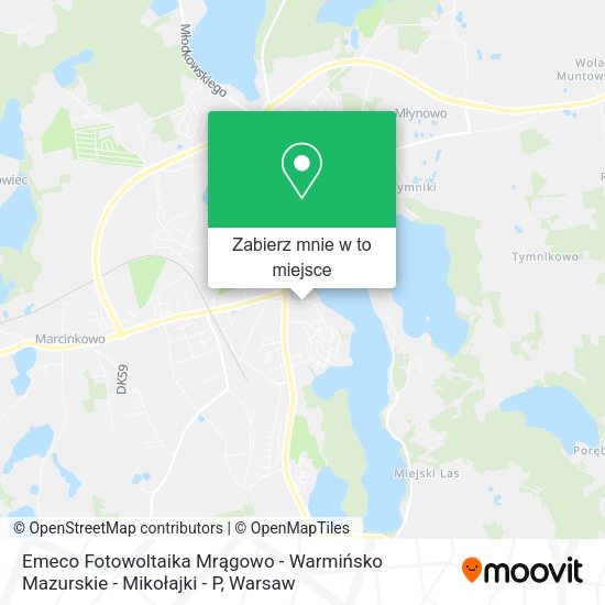 Mapa Emeco Fotowoltaika Mrągowo - Warmińsko Mazurskie - Mikołajki - P