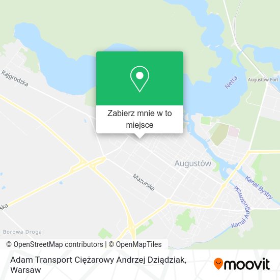 Mapa Adam Transport Ciężarowy Andrzej Dziądziak