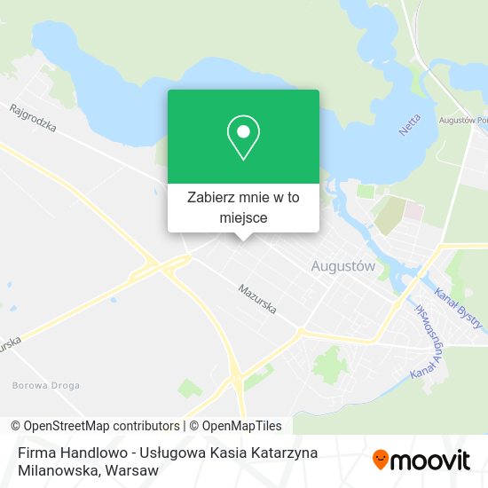 Mapa Firma Handlowo - Usługowa Kasia Katarzyna Milanowska