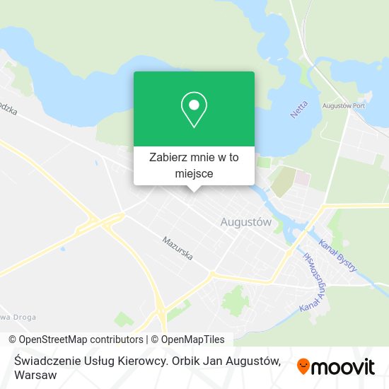 Mapa Świadczenie Usług Kierowcy. Orbik Jan Augustów