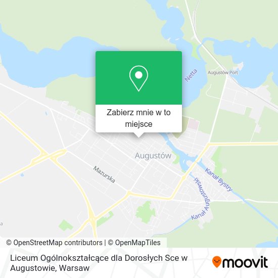 Mapa Liceum Ogólnokształcące dla Dorosłych Sce w Augustowie