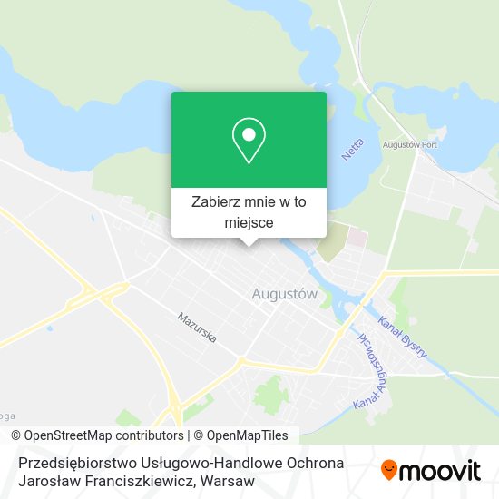 Mapa Przedsiębiorstwo Usługowo-Handlowe Ochrona Jarosław Franciszkiewicz