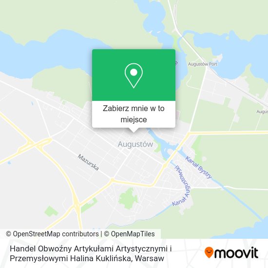 Mapa Handel Obwoźny Artykułami Artystycznymi i Przemysłowymi Halina Kuklińska