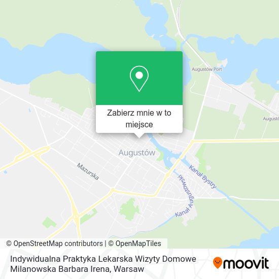 Mapa Indywidualna Praktyka Lekarska Wizyty Domowe Milanowska Barbara Irena