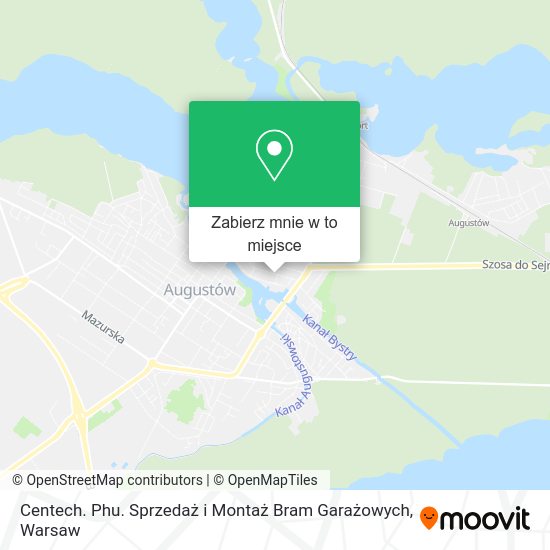 Mapa Centech. Phu. Sprzedaż i Montaż Bram Garażowych