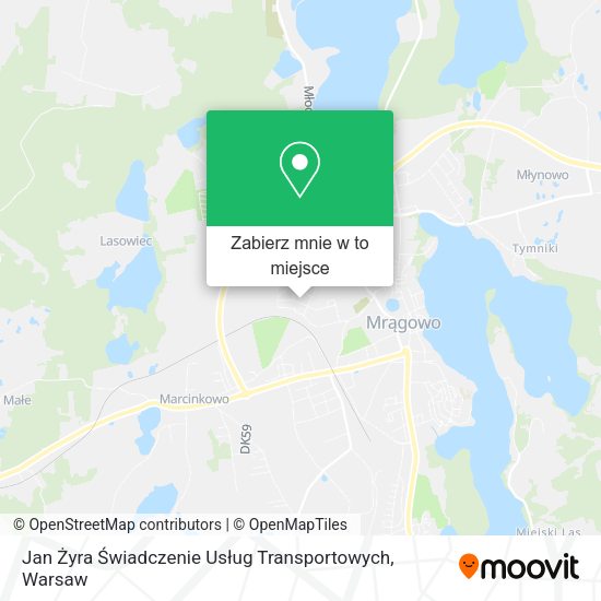 Mapa Jan Żyra Świadczenie Usług Transportowych