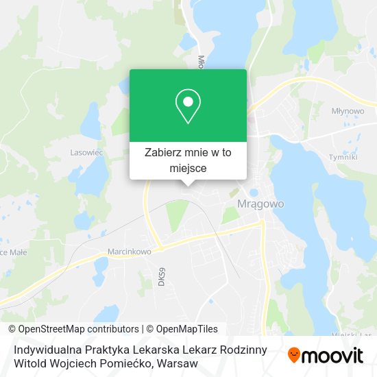 Mapa Indywidualna Praktyka Lekarska Lekarz Rodzinny Witold Wojciech Pomiećko