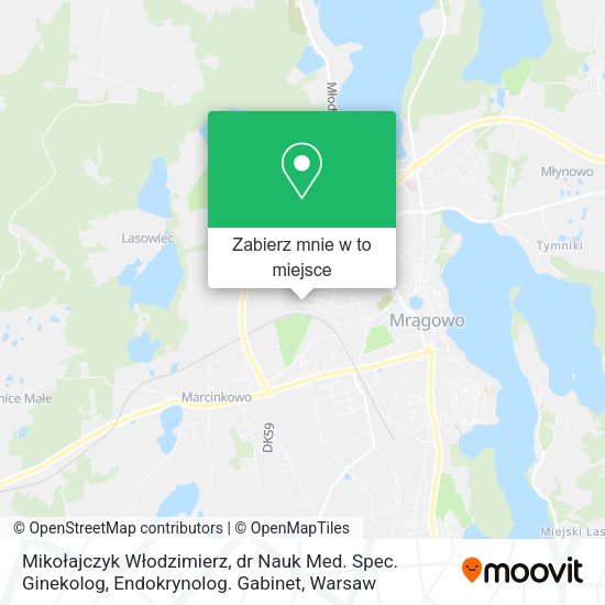 Mapa Mikołajczyk Włodzimierz, dr Nauk Med. Spec. Ginekolog, Endokrynolog. Gabinet