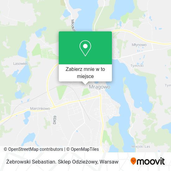 Mapa Żebrowski Sebastian. Sklep Odzieżowy