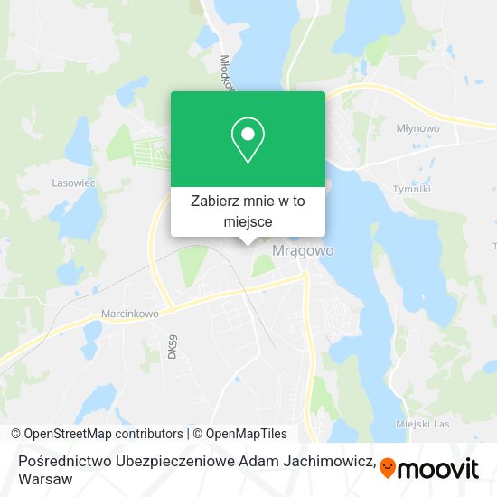 Mapa Pośrednictwo Ubezpieczeniowe Adam Jachimowicz