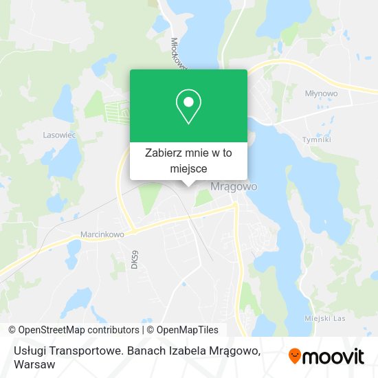 Mapa Usługi Transportowe. Banach Izabela Mrągowo