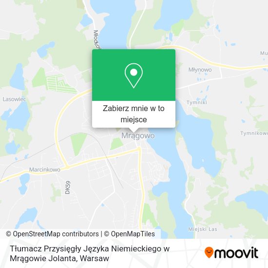 Mapa Tłumacz Przysięgły Języka Niemieckiego w Mrągowie Jolanta