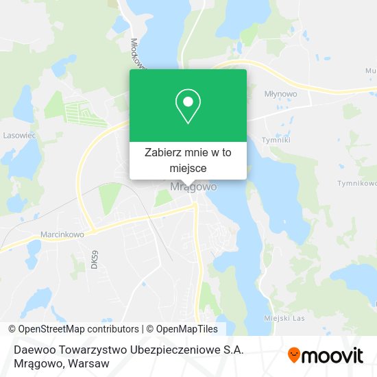 Mapa Daewoo Towarzystwo Ubezpieczeniowe S.A. Mrągowo