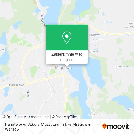 Mapa Państwowa Szkoła Muzyczna I st. w Mrągowie