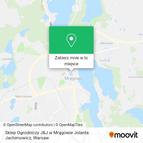 Mapa Sklep Ogrodniczy J&J w Mrągowie Jolanta Jachimowicz