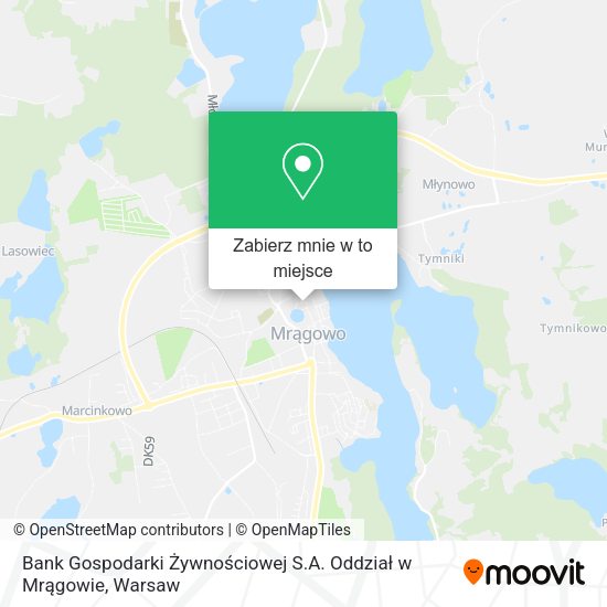 Mapa Bank Gospodarki Żywnościowej S.A. Oddział w Mrągowie