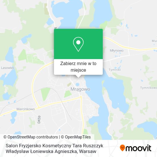 Mapa Salon Fryzjersko Kosmetyczny Tara Ruszczyk Władysław Łoniewska Agnieszka