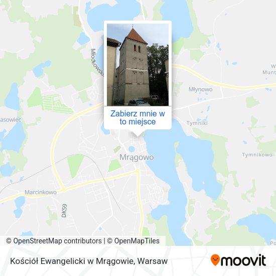 Mapa Kościół Ewangelicki w Mrągowie