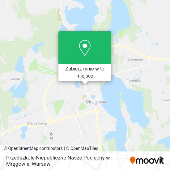 Mapa Przedszkole Niepubliczne Nasze Pociechy w Mrągowie