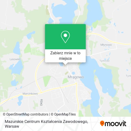 Mapa Mazurskie Centrum Kształcenia Zawodowego