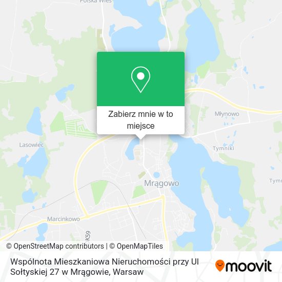 Mapa Wspólnota Mieszkaniowa Nieruchomości przy Ul Sołtyskiej 27 w Mrągowie