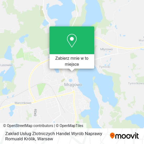 Mapa Zakład Usług Zlotniczych Handel Wyrób Naprawy Romuald Królik