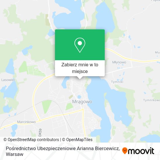 Mapa Pośrednictwo Ubezpieczeniowe Arianna Biercewicz