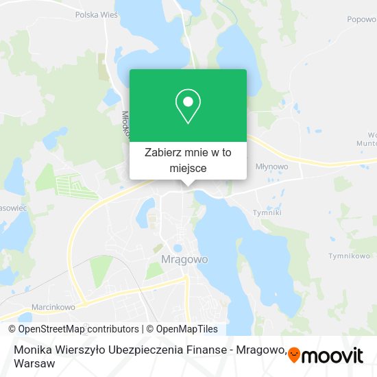 Mapa Monika Wierszyło Ubezpieczenia Finanse - Mragowo