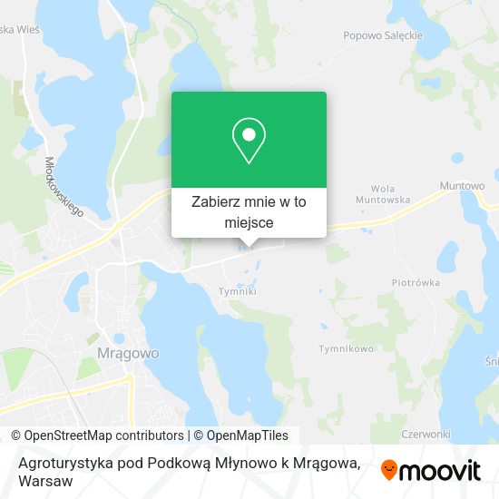 Mapa Agroturystyka pod Podkową Młynowo k Mrągowa