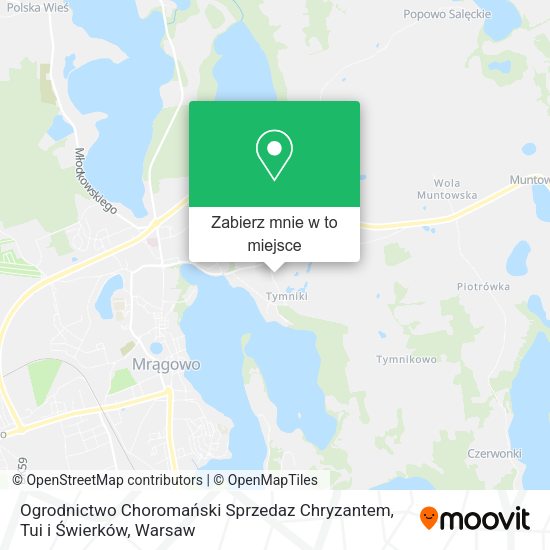 Mapa Ogrodnictwo Choromański Sprzedaz Chryzantem, Tui i Świerków