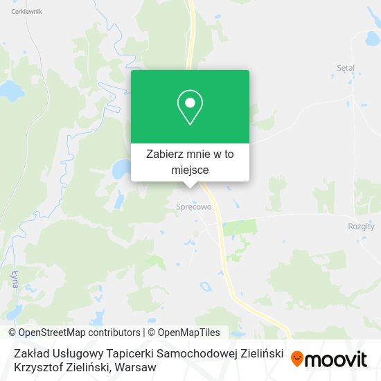 Mapa Zakład Usługowy Tapicerki Samochodowej Zieliński Krzysztof Zieliński