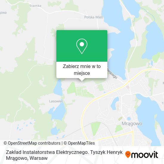 Mapa Zakład Instalatorstwa Elektrycznego. Tyszyk Henryk Mrągowo