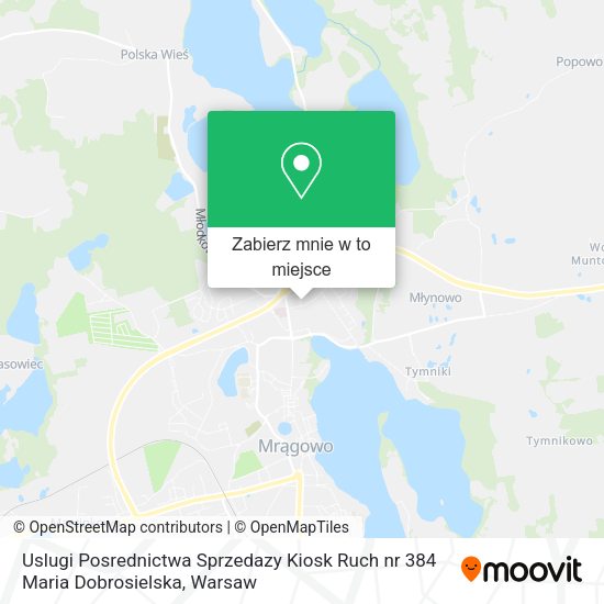 Mapa Uslugi Posrednictwa Sprzedazy Kiosk Ruch nr 384 Maria Dobrosielska