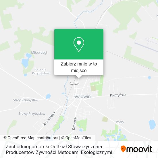 Mapa Zachodniopomorski Oddział Stowarzyszenia Producentów Żywności Metodami Ekologicznymi Ekoland