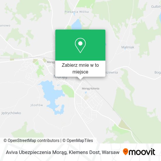 Mapa Aviva Ubezpieczenia Morąg, Klemens Dost