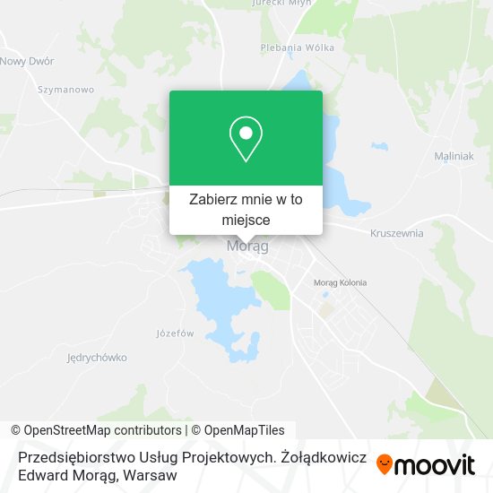 Mapa Przedsiębiorstwo Usług Projektowych. Żołądkowicz Edward Morąg