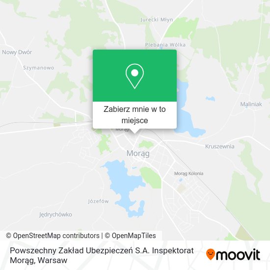 Mapa Powszechny Zakład Ubezpieczeń S.A. Inspektorat Morąg