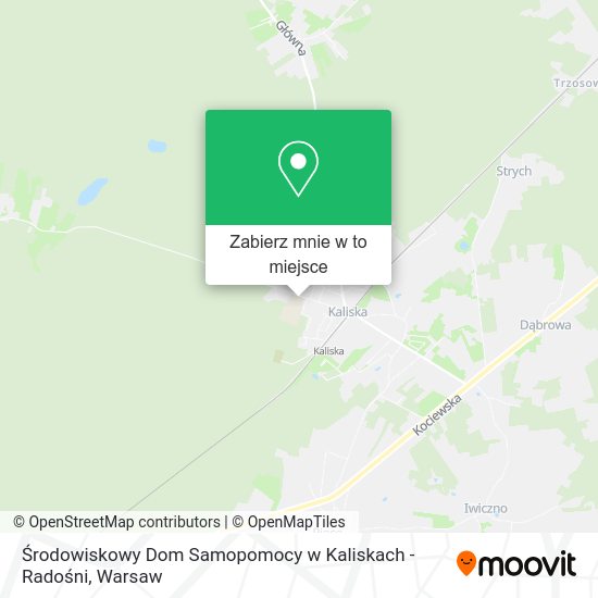 Mapa Środowiskowy Dom Samopomocy w Kaliskach - Radośni