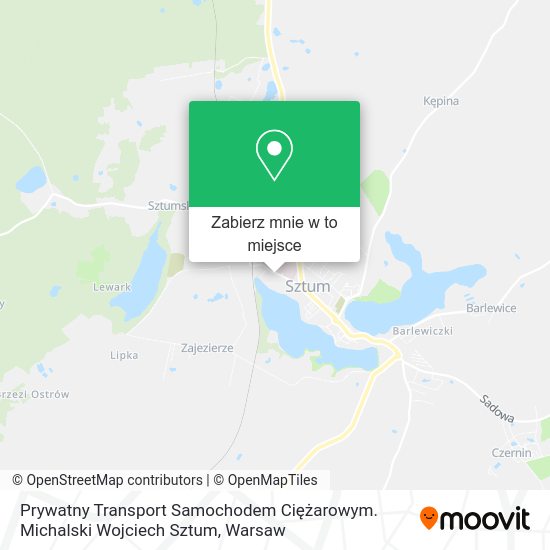 Mapa Prywatny Transport Samochodem Ciężarowym. Michalski Wojciech Sztum