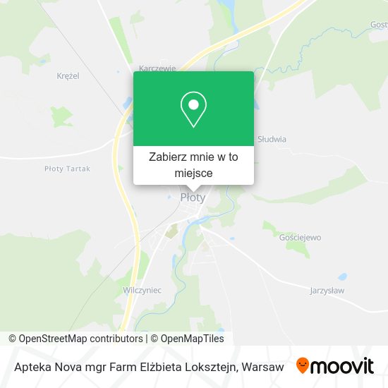 Mapa Apteka Nova mgr Farm Elżbieta Loksztejn